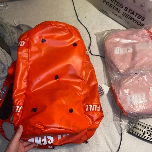 BRAND NEW IN PLASTIC, RED fullsend duffel bag. Comes with tags